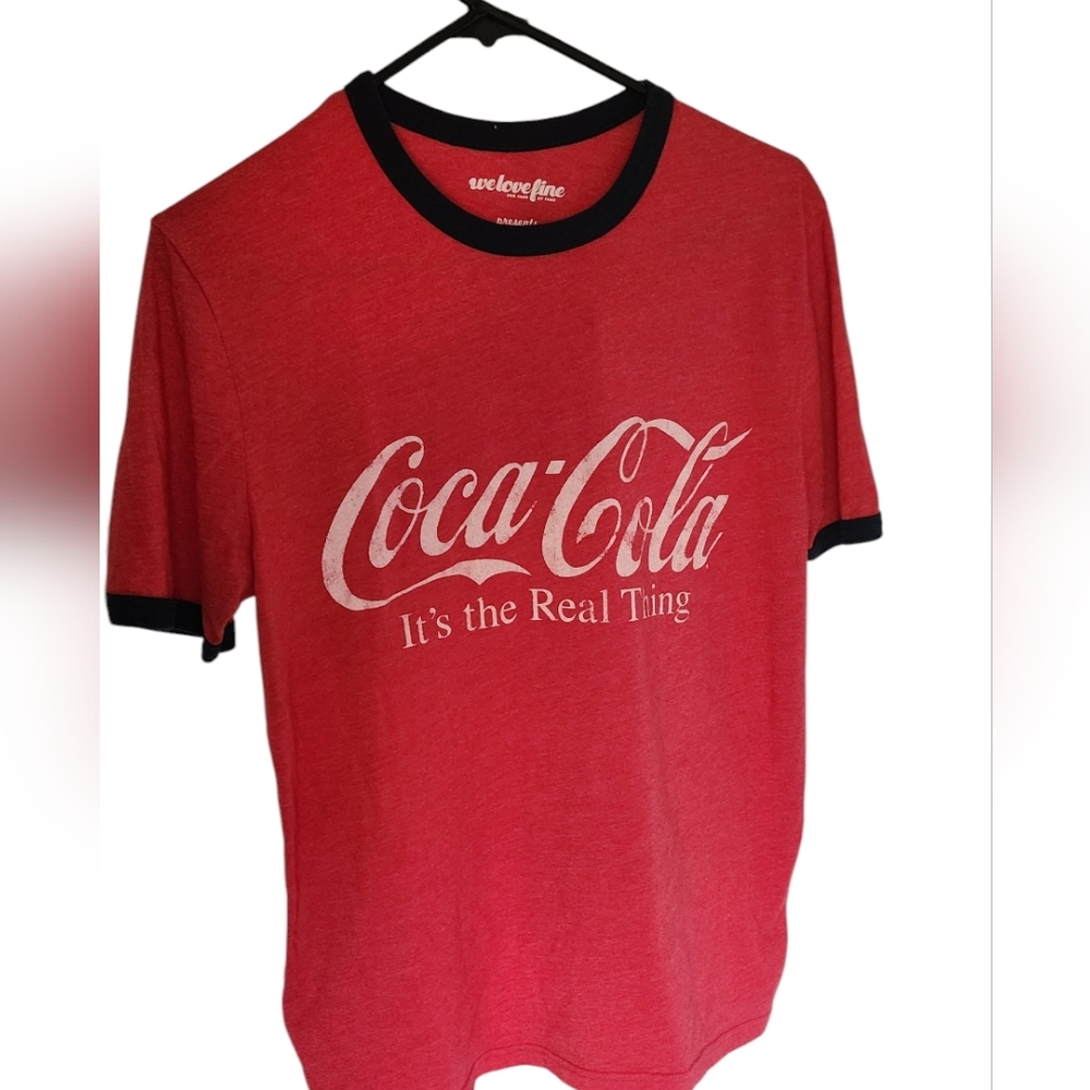 Mens vintage style Coca-Cola Ringer tee Med